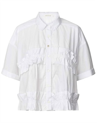 Paige Poplin Frill Top